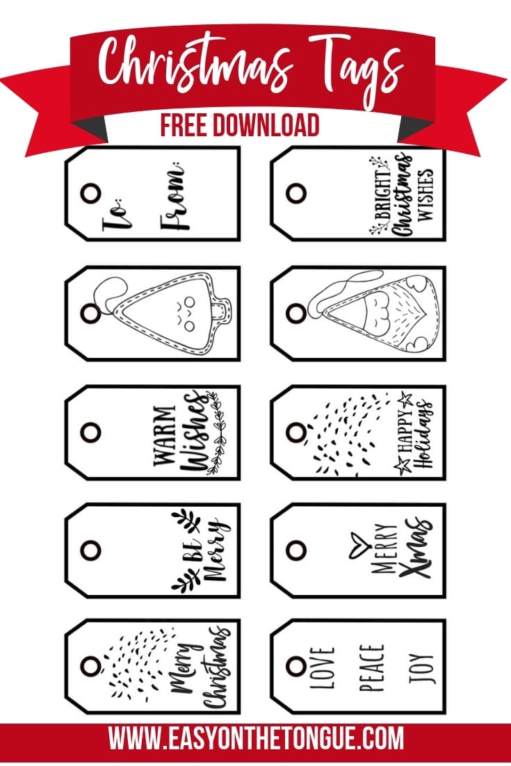 free black & white christmas gift tags + a download for you